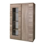 Ensemble salle  manger romi ? buffet, vaisselier, table 160 cm, miroirs ? chne dab canyon