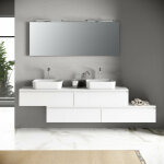 Ensemble de salle de bain double vasque 9 pices yoka blanc