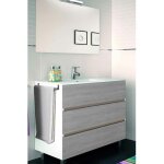 Allstone ? ensemble de meubles de salle de bain 3 tiroirs ? lavabo c�ramique double vasque 121x46cm ? ...
