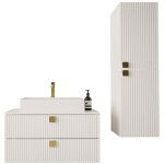 Mobilier1 ? ensemble de meubles de salle de bain ? lavabo en dolomie ? dimensions armoire murale 120x35x35cm ...