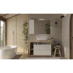 Ensemble salle de bain meuble + miroir + vasque hamburg blanc brillant, kadiz 110 x 79 x 49 cm Ensemble salle de bain meuble + miroir + vasque hamburg blanc brillant, kadiz 110 x 79 x 49 cm