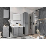 Pegane - ensemble salle de bain sofia avec meuble + vasque + miroir + colonne + 2 meubles complments ...