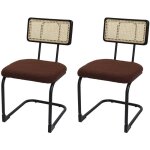 Mendler - lot de 2 chaises  pitement luge hwc - k88 - chaise  dossier - bois rotin mtal boucl - ...