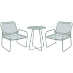 Outsunny - ensemble salon de jardin 3 pcs 2 fauteuils et table ronde vert