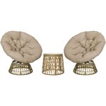 Ensemble salon de jardin 3 pièces - 2 fauteuils papasan, table basse - coussins taupe - résine tressée ... Ensemble salon de jardin 3 pièces - 2 fauteuils papasan, table basse - coussins taupe - résine tressée ...