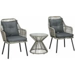 Ensemble salon de jardin 3 pièces style colonial 2 fauteuils coussins table basse acier époxy noir résine ... Ensemble salon de jardin 3 pièces style colonial 2 fauteuils coussins table basse acier époxy noir résine ...