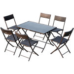 Outsunny - ensemble salon de jardin 6 personnes grande table rectangulaire pliable + 6 chaises pliantes ... Outsunny - ensemble salon de jardin 6 personnes grande table rectangulaire pliable + 6 chaises pliantes ...