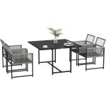 Outsunny - ensemble salon de jardin design acapulco encastrable 4 places 5 pièces noir gris Outsunny - ensemble salon de jardin design acapulco encastrable 4 places 5 pièces noir gris