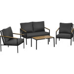 Outsunny - ensemble salon de jardin design style colonial 4 places 4 pièces accoudoirs plateau aspect ... Outsunny - ensemble salon de jardin design style colonial 4 places 4 pièces accoudoirs plateau aspect ...