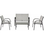 Ensemble de salon de jardin extérieur en fer et textilène avec accoudoir ergonomique, 3 fauteuil et table ... Ensemble de salon de jardin extérieur en fer et textilène avec accoudoir ergonomique, 3 fauteuil et table ...