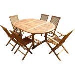 C&l jardin - ensemble salon de jardin en teck aspect huil� sentak 4 chaises 2 fauteuils jumak