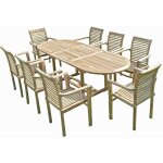 C&l jardin - ensemble salon de jardin en teck mahui 8 fauteuils empilables C&l jardin - ensemble salon de jardin en teck mahui 8 fauteuils empilables