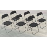 Dmora - ensemble de six chaises pliantes, couleur noire, mesures 43 x 47 x 78 cm