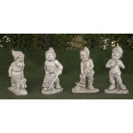 Ensemble de statues classiques en pierre reconstitue nains de jardin 52, 54, 54, 53cm. (lot de quatre ...