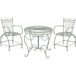 Clp ? ensemble table et chaises de jardin 2 places ? fer forg� avec patine antique ? table ronde 76cm ...
