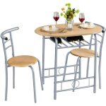Yaheetech - ensemble table et 2 chaises, set de salle  manger mdf, pour cuisine, petit espace, appartement, ...