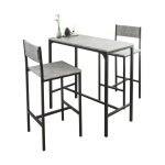 Ensemble table de bar + 2 chaises set de 1 table + 2 tabouret haut de bar table haute cuisine salle  ...