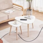 Yongqing - ensemble table basse lot de 2 able basse bois moderne pour salon bureau