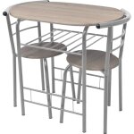 Ensemble table et chaises 3 pcs ensemble table  manger + 2 chaises mdf 58620