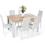 Ensemble table et chaises avec 6 chaises table � manger bois massif pour salle � manger cuisine ch�ne ...