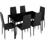 Tectake - ensemble table et chaises de salle à manger rembourrées avec revêtement en cuir synthétique ... Tectake - ensemble table et chaises de salle à manger rembourrées avec revêtement en cuir synthétique ...