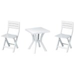 Ensemble table duo en rsine + 2 chaises blanches