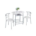 Ensemble de table  manger ronde avec 2 chaises en bois mdf et en mtal, ensemble de meubles 3 pices ...