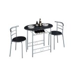 Ensemble table  manger ronde avec 2 chaises en bois mdf et en mtal ensemble de meubles 3 pices avec ...