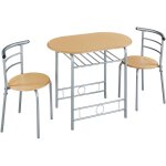 Ensemble table  manger ronde avec 2 chaises en bois mdf et en mtal ensemble de meubles 3 pices avec ...