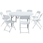 Rekkem - ensemble table pliante et 8 chaises