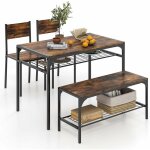 Relax4life - ensemble de table de salle  manger 4 pices, table de salle  manger avec 2 chaises et ...
