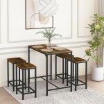 Eggree - ensemble table de salle � manger, table de bar et chaises de bar, table haute et 4 tabouret ...