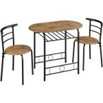 Ensemble table de salle à manger ronde avec 2 chaises en bois mdf et en métal ensemble de meubles 3 pièces ... Ensemble table de salle à manger ronde avec 2 chaises en bois mdf et en métal ensemble de meubles 3 pièces ...