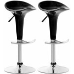 Clp - lot de 2 tabourets de bar saddle noir