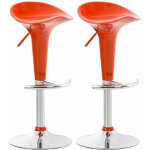 Clp - lot de 2 tabourets de bar saddle orange