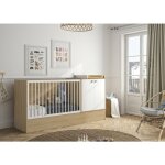 Galipette - ensemble trio lit 60x120 + commode 2 portes + armoire 2 portes
