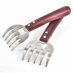 1 paire de fourchettes  viande en forme de patte d'ours en acier inoxydable pour dchiqueter ou tirer ...