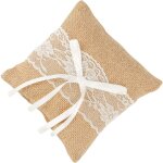1 pi�ce anneau oreiller dentelle fleurs vintage oreiller toile de jute anneau de mariage oreiller anneaux ...