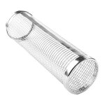 1 pice barbecue cage gril gril four cylindrique gril panier maille rouleau gril outil - petit