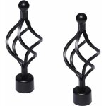 2 pices embouts de tringle  rideaux en mtal - noirs - extrmits dcoratives vintage - pour tringle ...