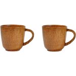 Lot de 2 tasses décoratives en bois pour tasse à café en bois naturel fabriqué à partir de bois respectueux ... Lot de 2 tasses décoratives en bois pour tasse à café en bois naturel fabriqué à partir de bois respectueux ...