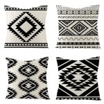 4 pices housses de coussin dcoratif housse de coussin lin housse de coussin nordique noir blanc canap ...
