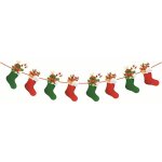 Banderole chaussette christmas, motif diffrent chaussette en forme de banderole de nol, maison party ...
