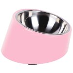 Bol pour chien chat, bol inclin� antid�rapant moderne �l�gant support en m�lamine avec amovible solide ...