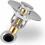 Bouchon lavabo pop - up bouchon de baignoire pour 28 à 51 mm trou vidange, bonde de lavabo avec flitre ... Bouchon lavabo pop - up bouchon de baignoire pour 28 à 51 mm trou vidange, bonde de lavabo avec flitre ...