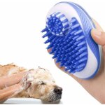 Brosse de bain pour animaux de compagnie, brosse de massage 2 en 1 pour distributeur de shampoing, convient ...