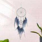 Dream catcher, boho handmade dreamcatcher avec des plumes grises, feather dream catchers girls wall hanging ...
