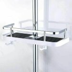 Etage de douche mural rglable, panier salle de bain cuisine rangement fixer sur tuyau, serviteur douche ...