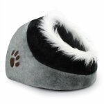 Grotte pour animaux en peluche, maison pour chat, 41 x 38 x 26 cm, gris, matriau: pp, ponge douce - ...
