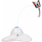 Jouet interactif pour chat teaser d'intrieur avec papillon rotatif lectrique  360  (blanc crme), ...